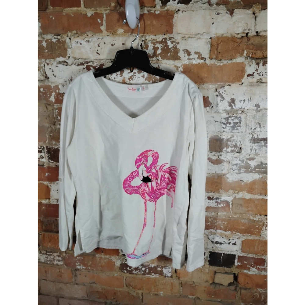 Sun Bay Women’s PM Flamingo Pull Over Stretch Top Shirt